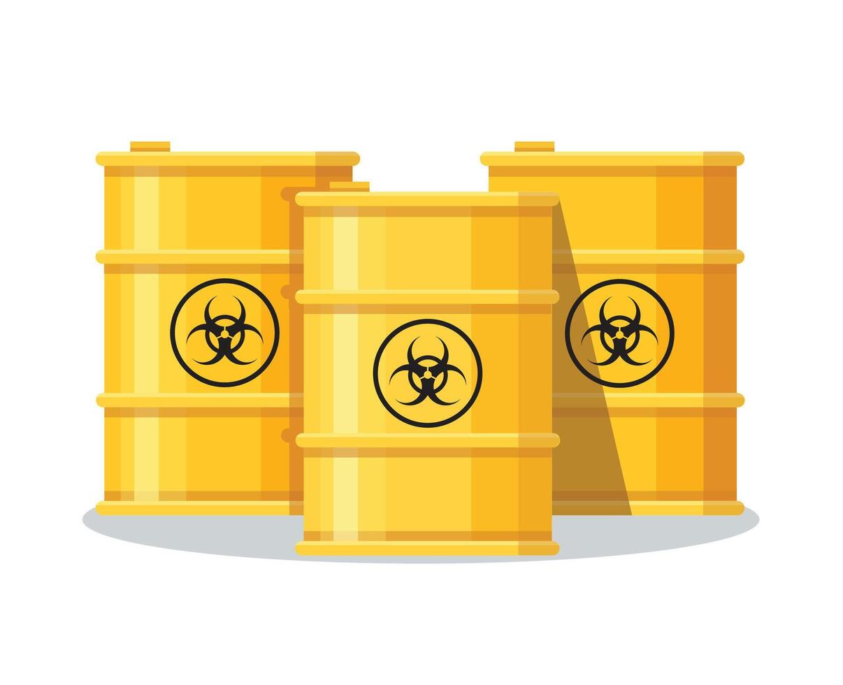 barrels with toxic waste vector