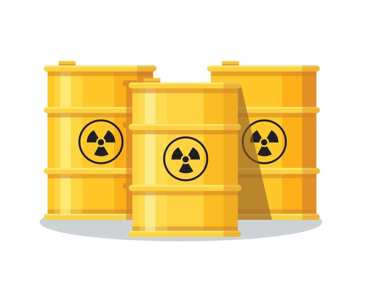 barrels with toxic waste vector