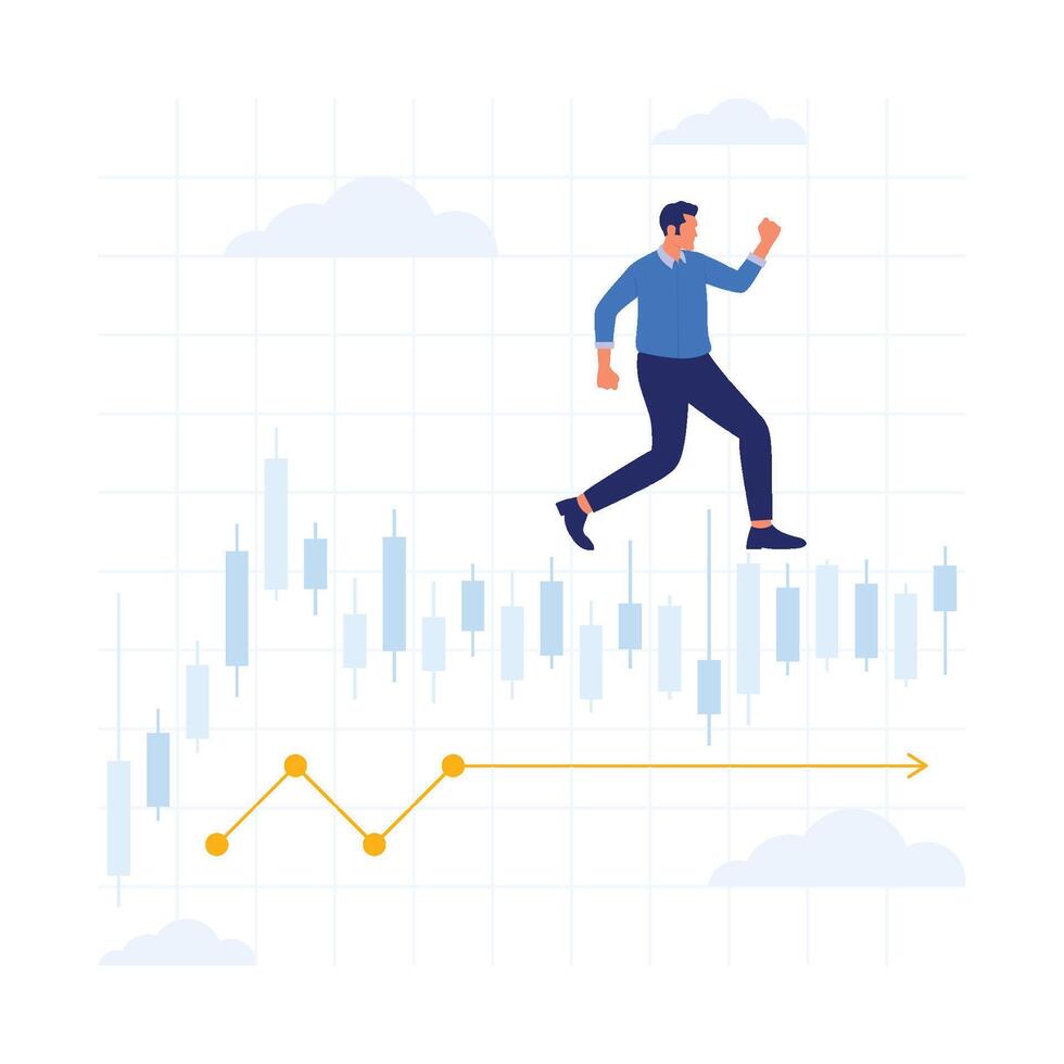 Candlestick financial analysis trading Chart and consolidation illustration vector