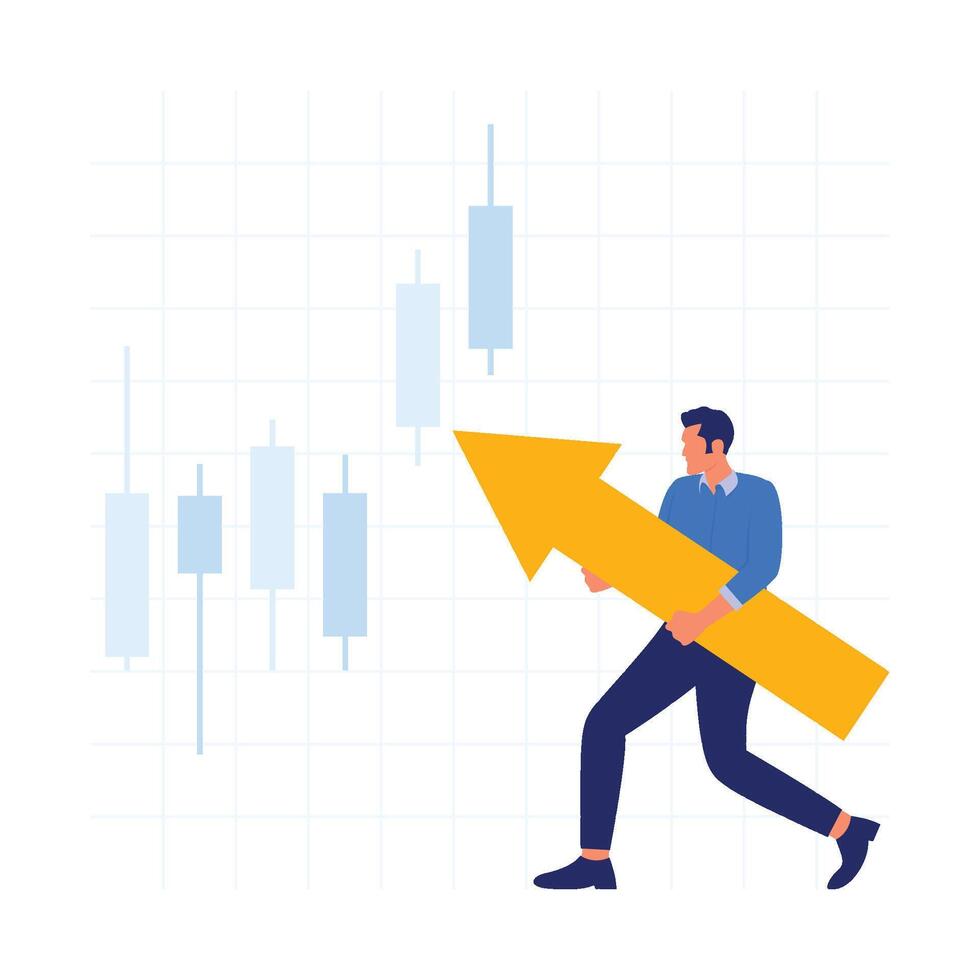 Business candle stick graph chart of stock market investment trading, bullish point, Trend of graph vector