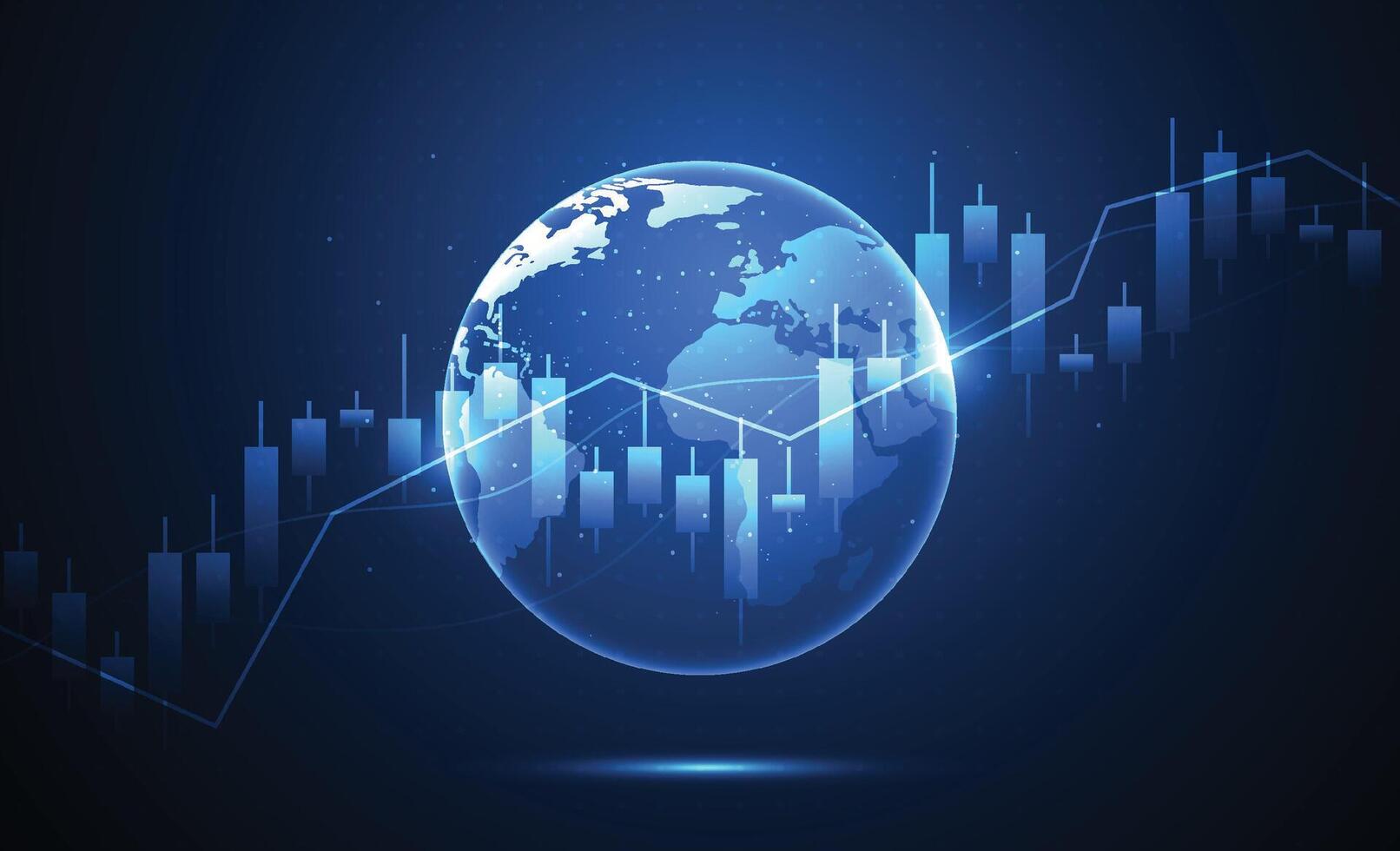 Business candle stick graph chart of stock market investment trading on white background design. Bullish point, Trend of graph vector