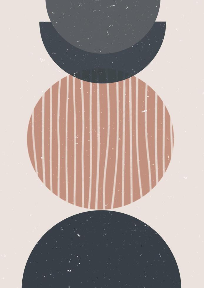 abstract grunge Scandi style wall art design vector