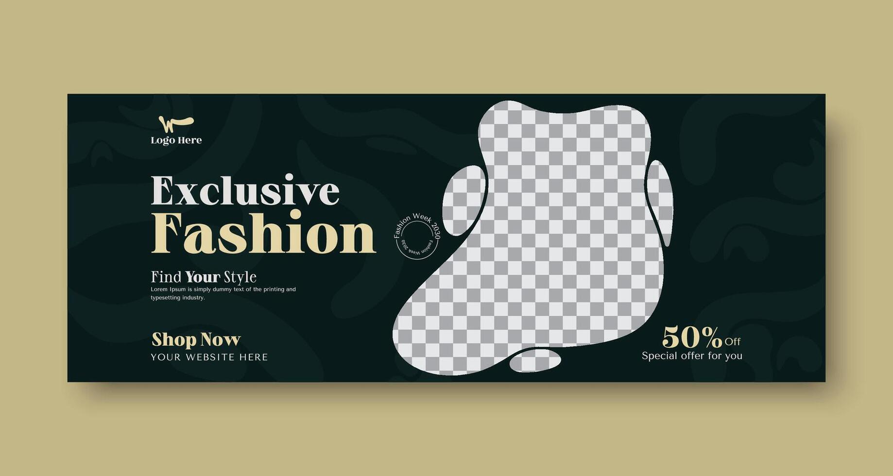 Exclusive fashion sales social media banner or discount banner vector