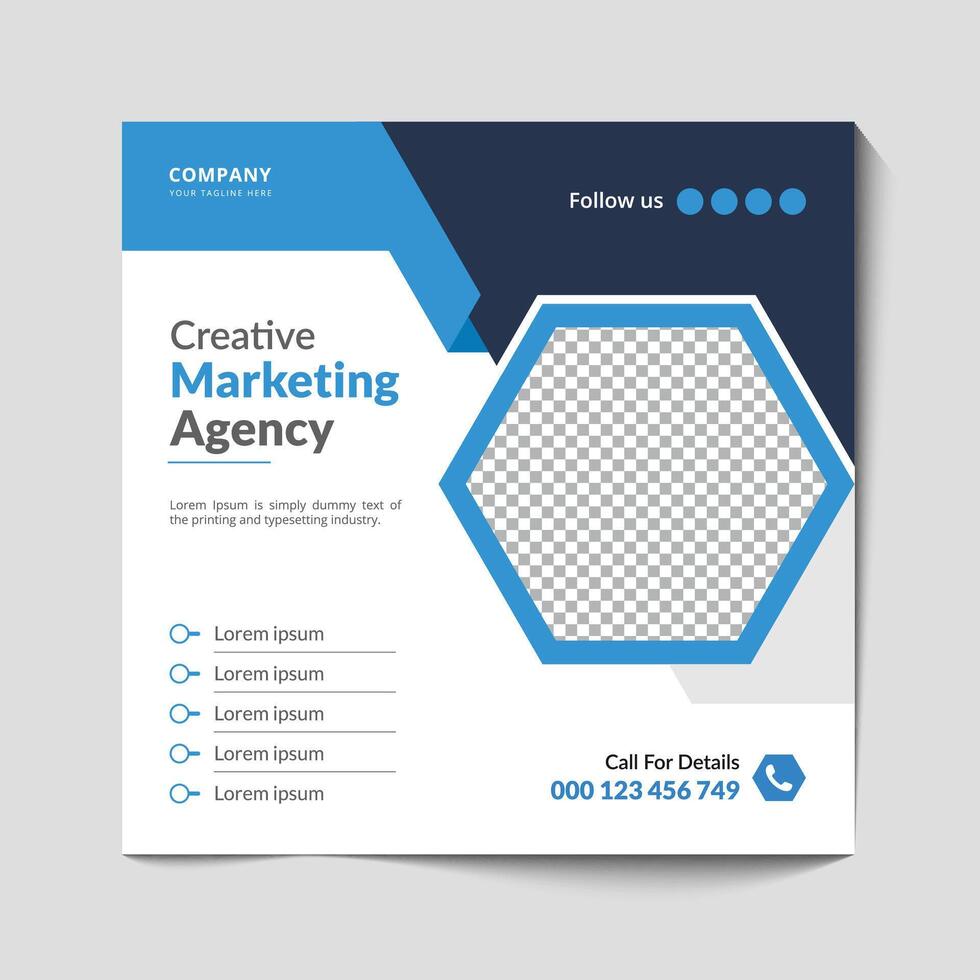 Digital marketing business social media post design template. Creative online advertising social media banner layout vector