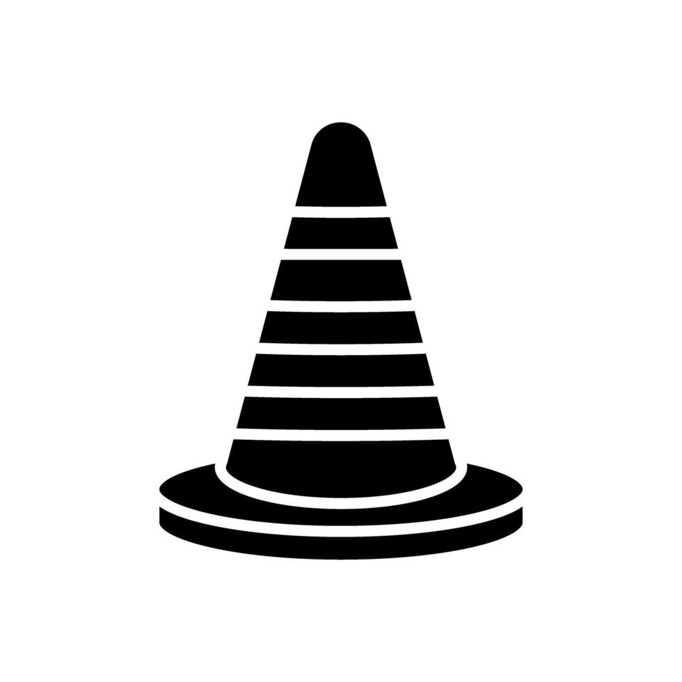 Traffic cone icon . Road token. Accident symbol. Crash logo. vector