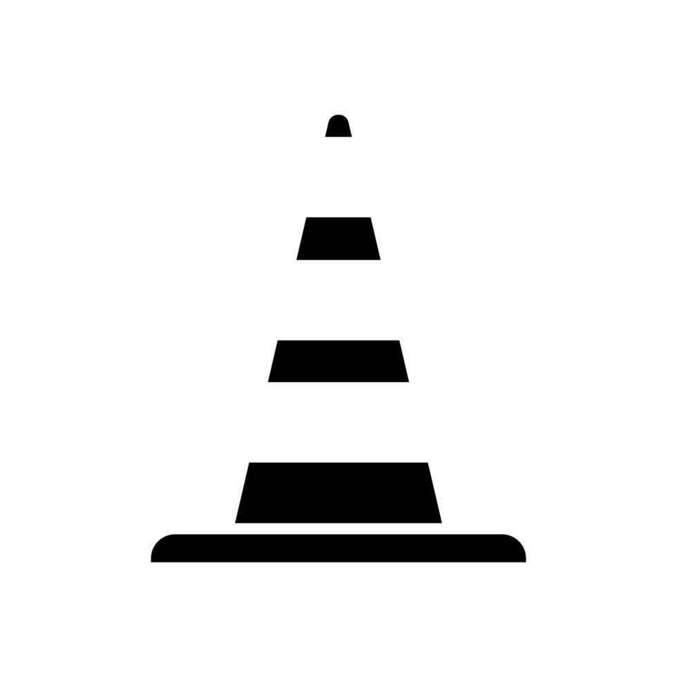 Traffic cone icon . Road token. Accident symbol. Crash logo. vector