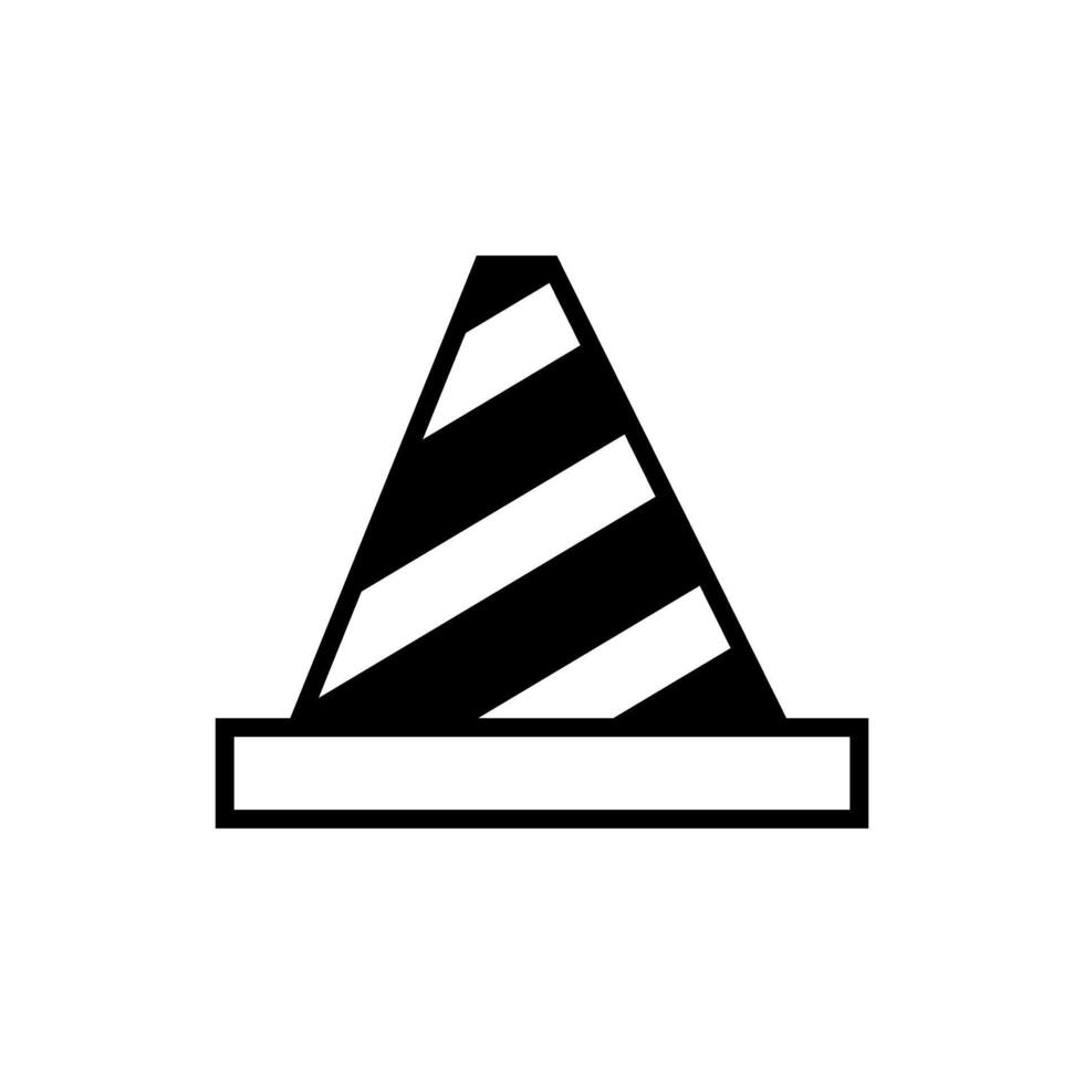 Traffic cone icon . Road token. Accident symbol. Crash logo. vector