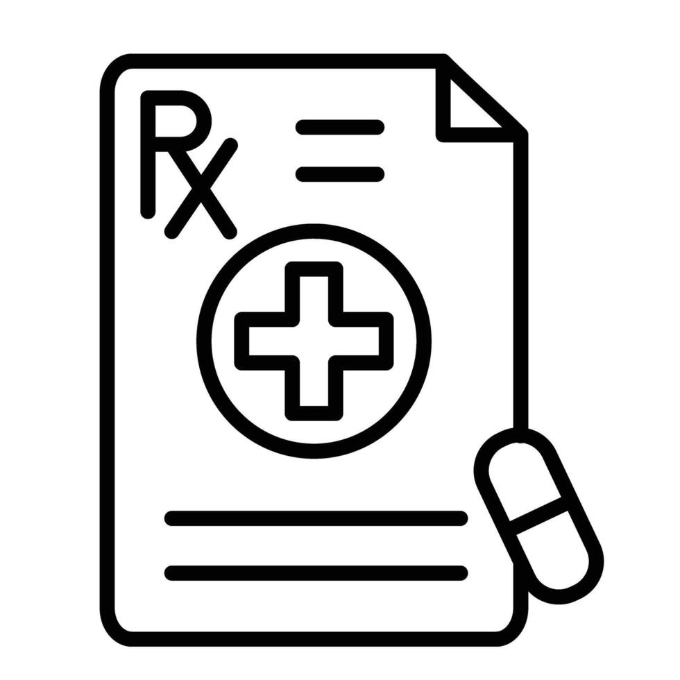 Prescription Line Icon vector