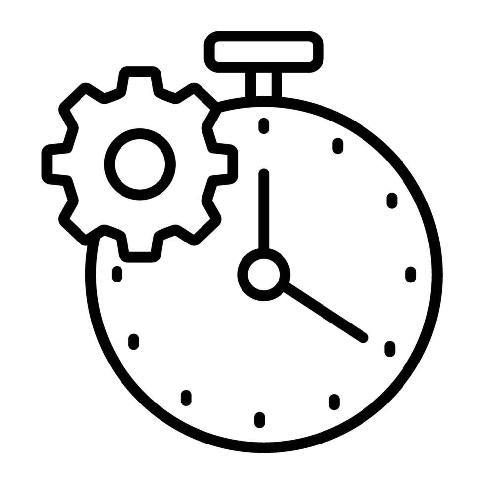 Time Management Line Icon vector