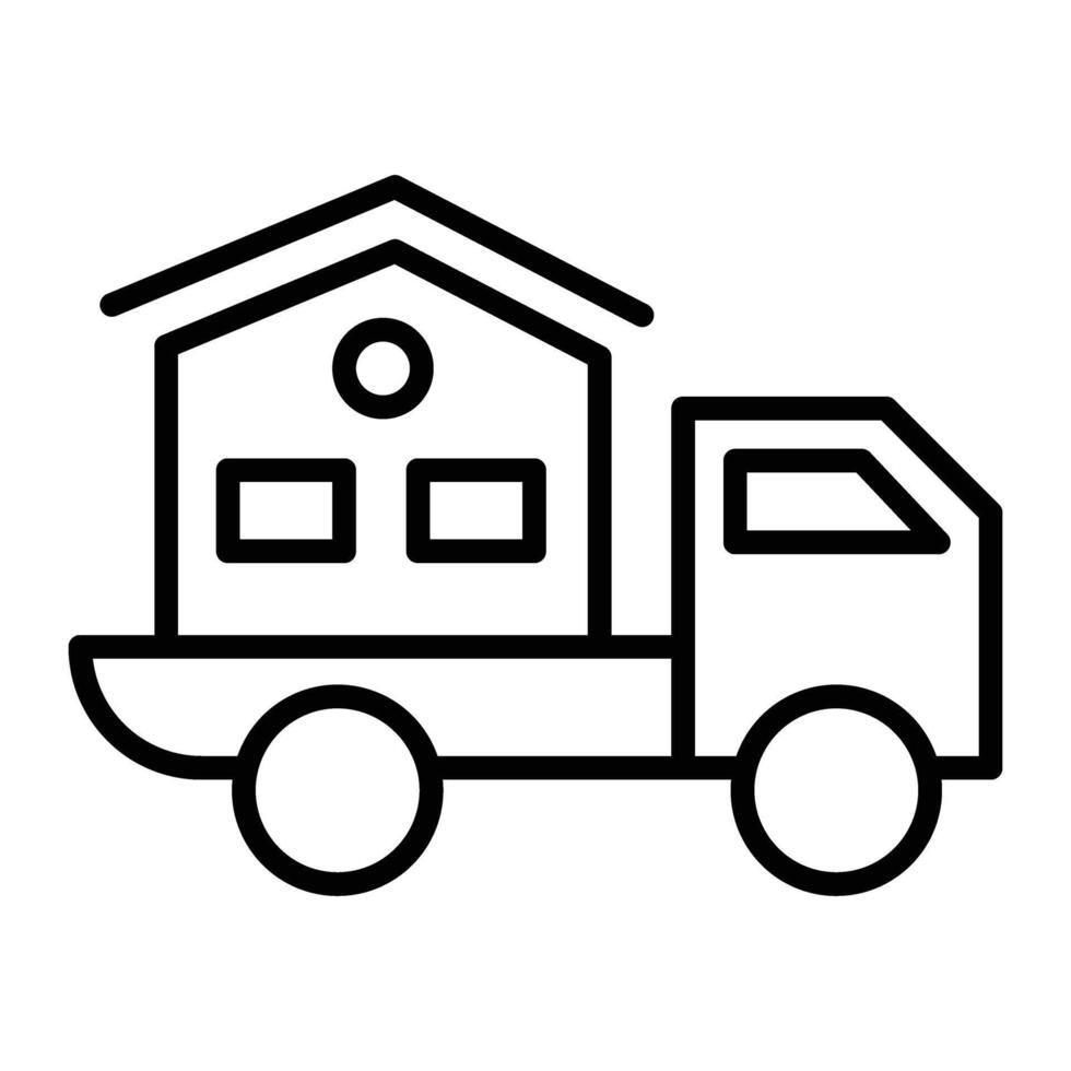 Moving Home Line Icon vector