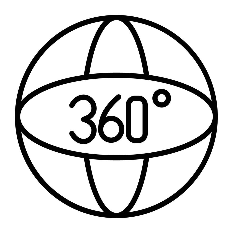 360 Degree Line Icon Design vector