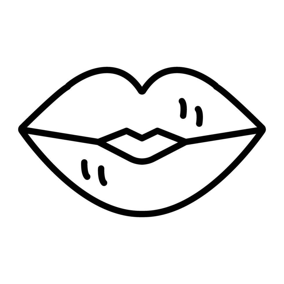 Lips Line Icon vector