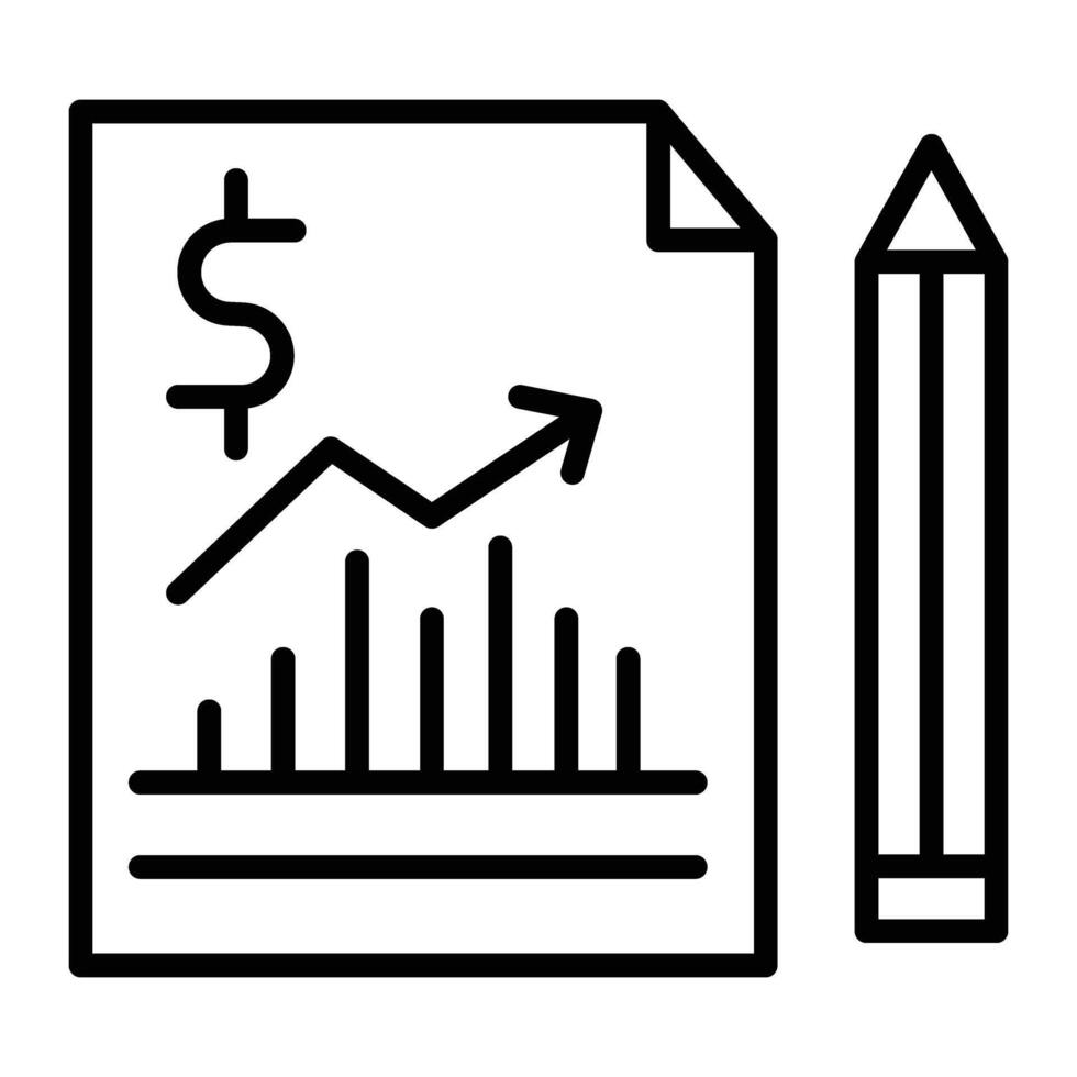 Business Report Line Icon vector