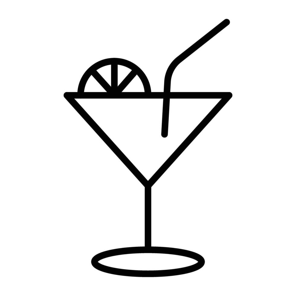 Cocktail Line Icon vector