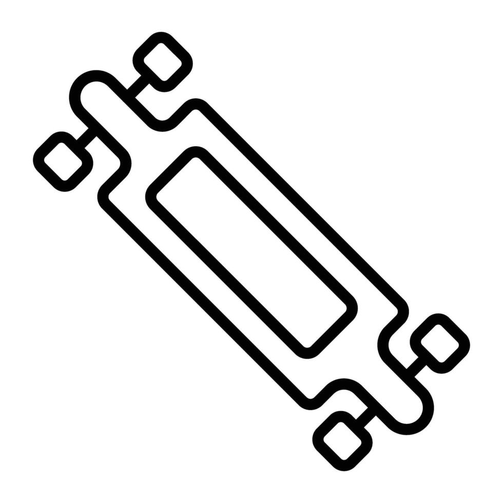 Longboard Line Icon vector