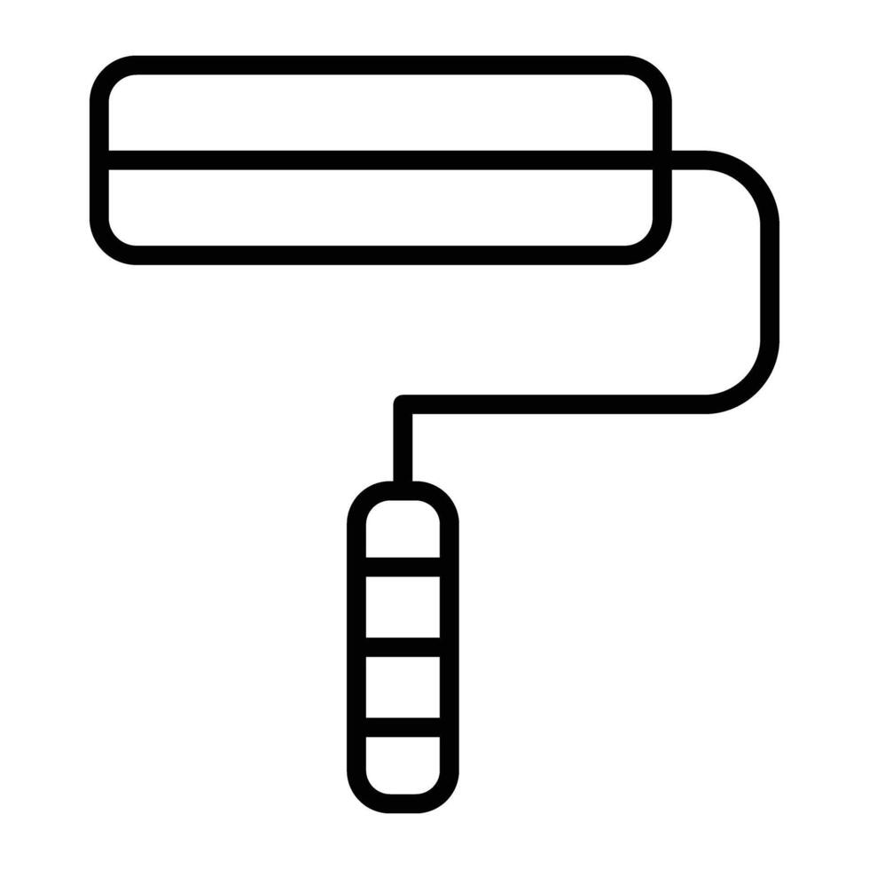 Paint Roller Line Icon vector