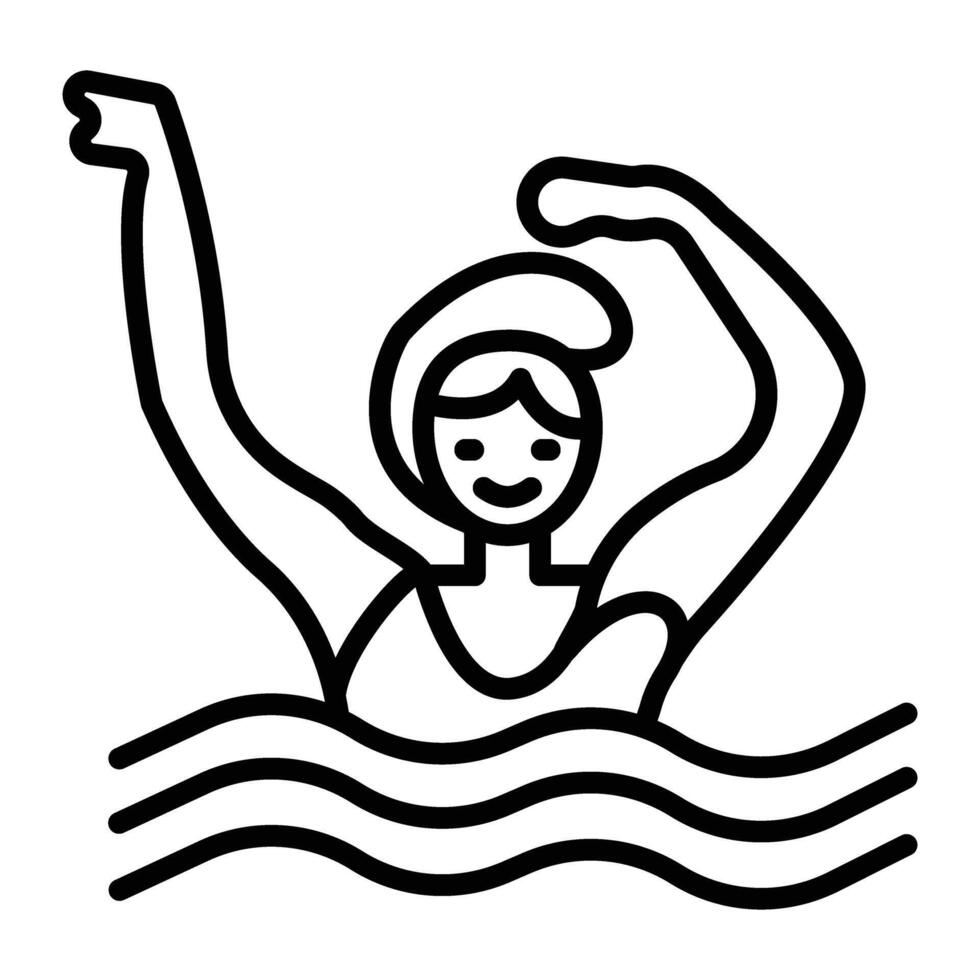 Swimming Line Icon vector