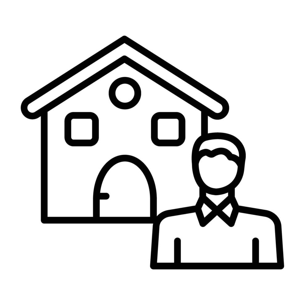 Real Estate Agent Line Icon vector