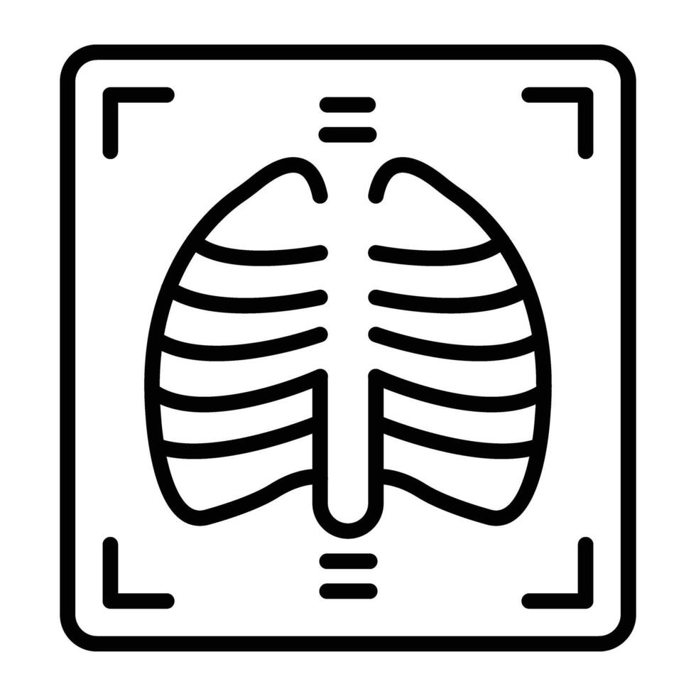 X Ray Line Icon vector