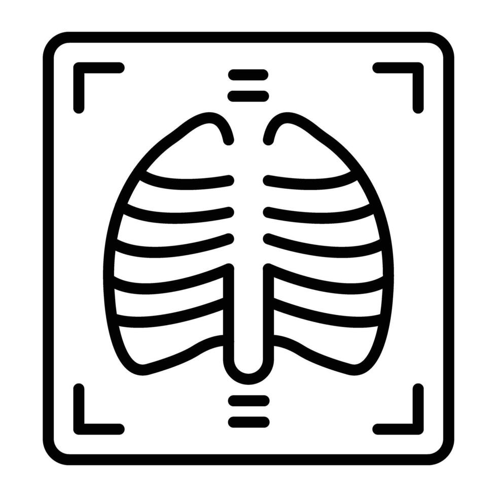 X Ray Line Icon vector