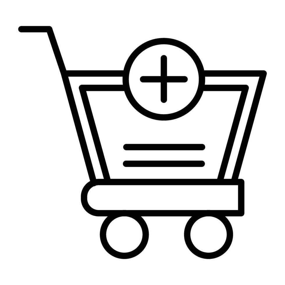 Add To Basket Line Icon vector