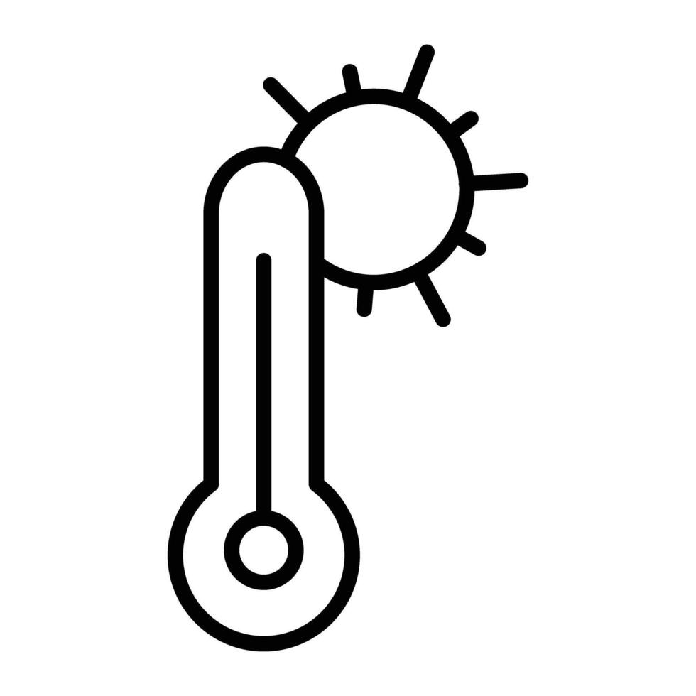 Hot Weather Line Icon Design vector