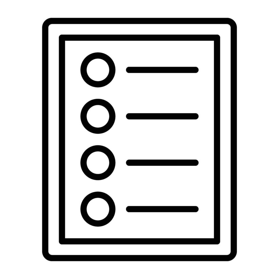 Table Of Content Line Icon Design vector