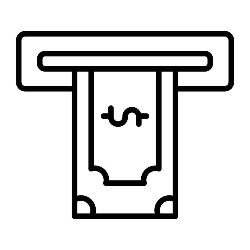 Atm Cashout Line Icon Design vector