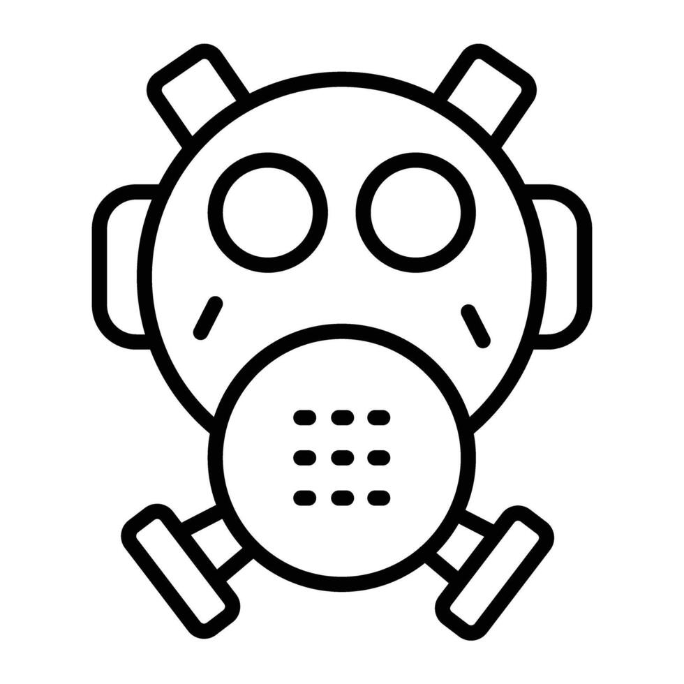 Gas Mask Line Icon Design vector