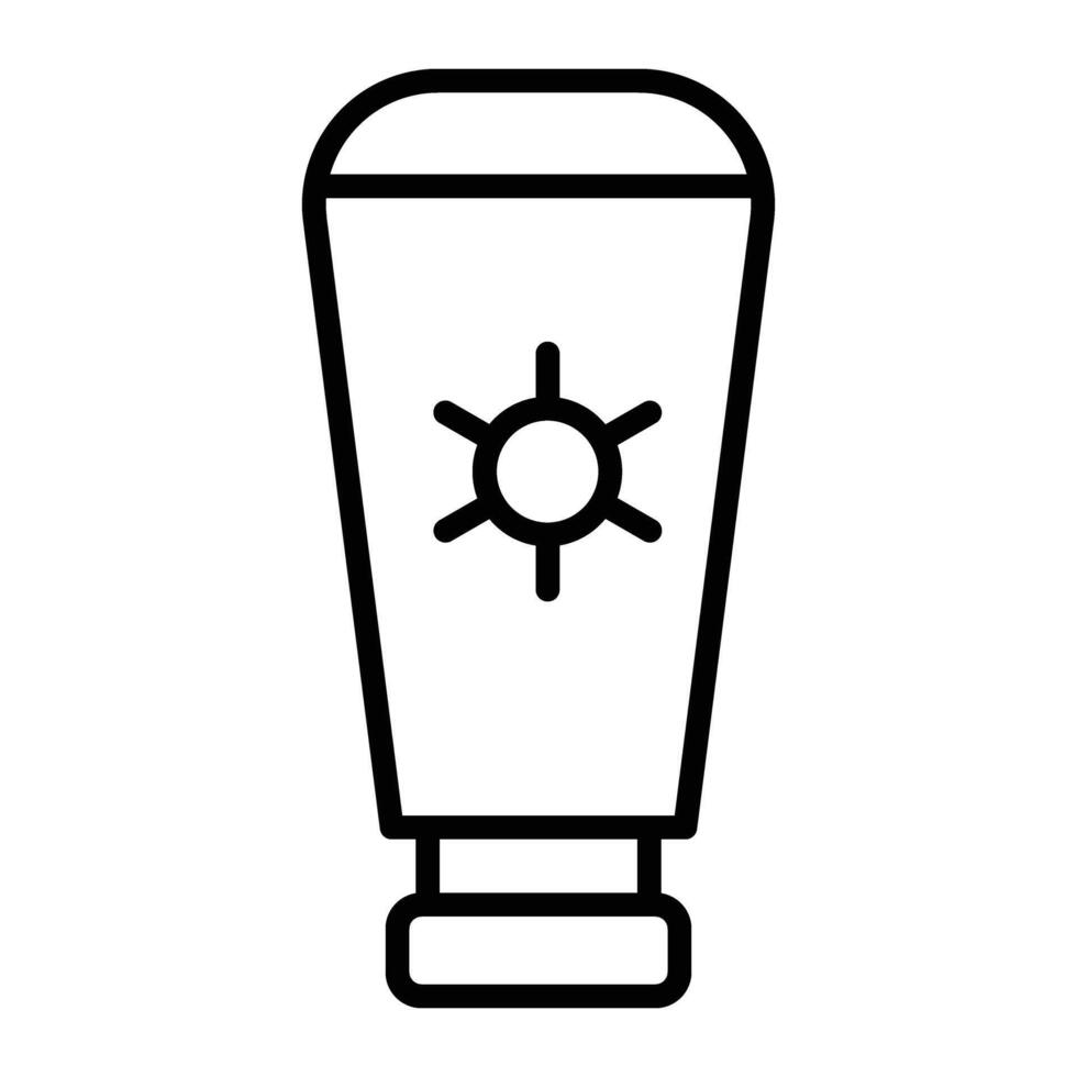 Sunscreen Line Icon vector