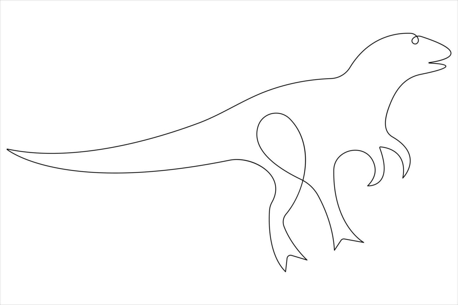 Continuous one line art drawing of dinosaur brachiosaurus outline illustration vector