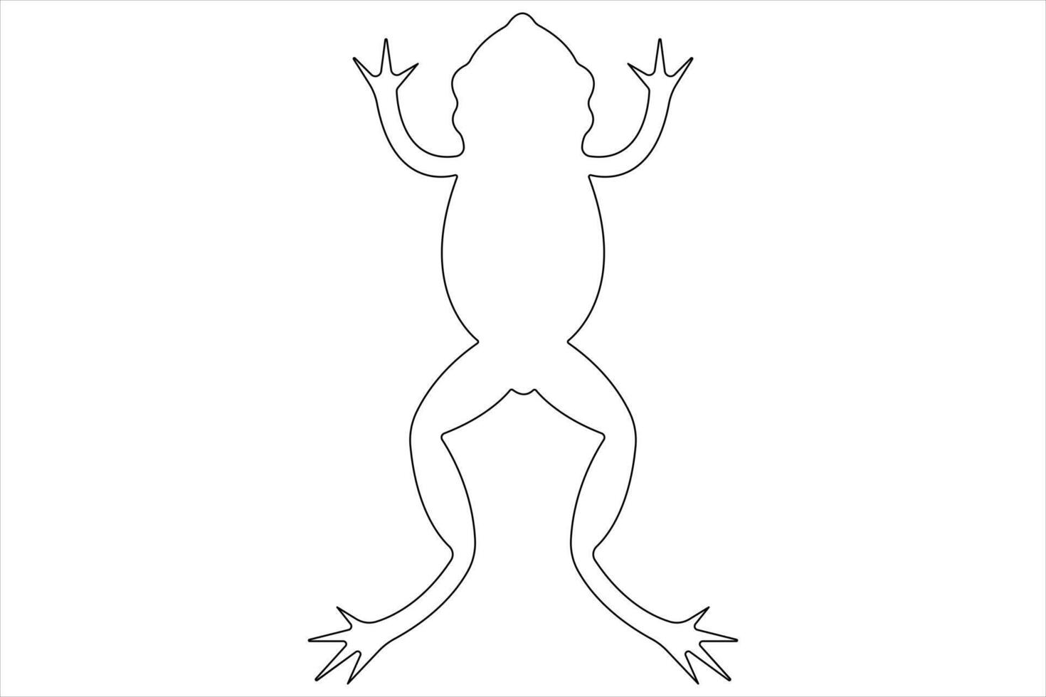 Frog symbol illustration of world animal day continuous one line art vector