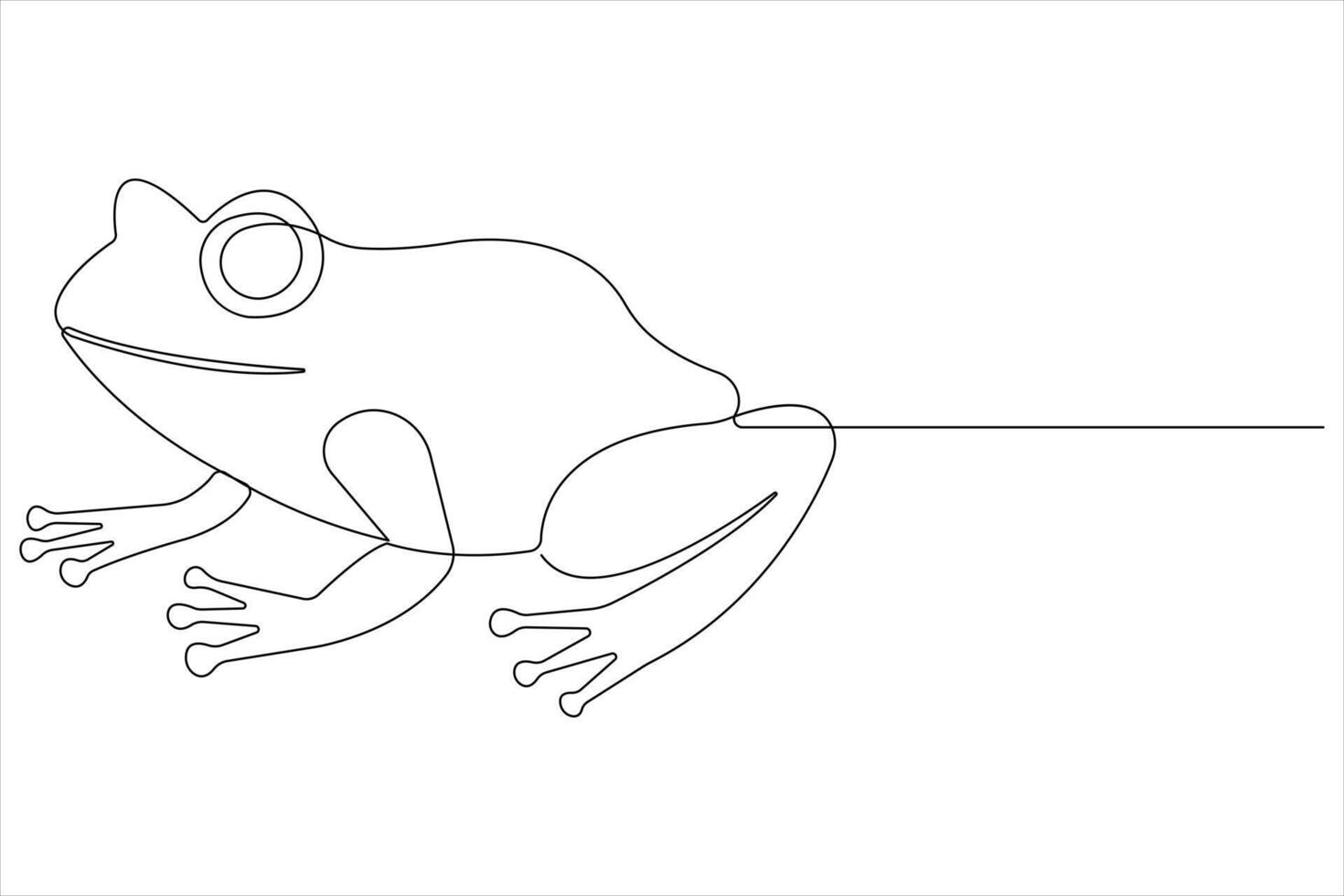 Frog symbol illustration of world animal day continuous one line art vector