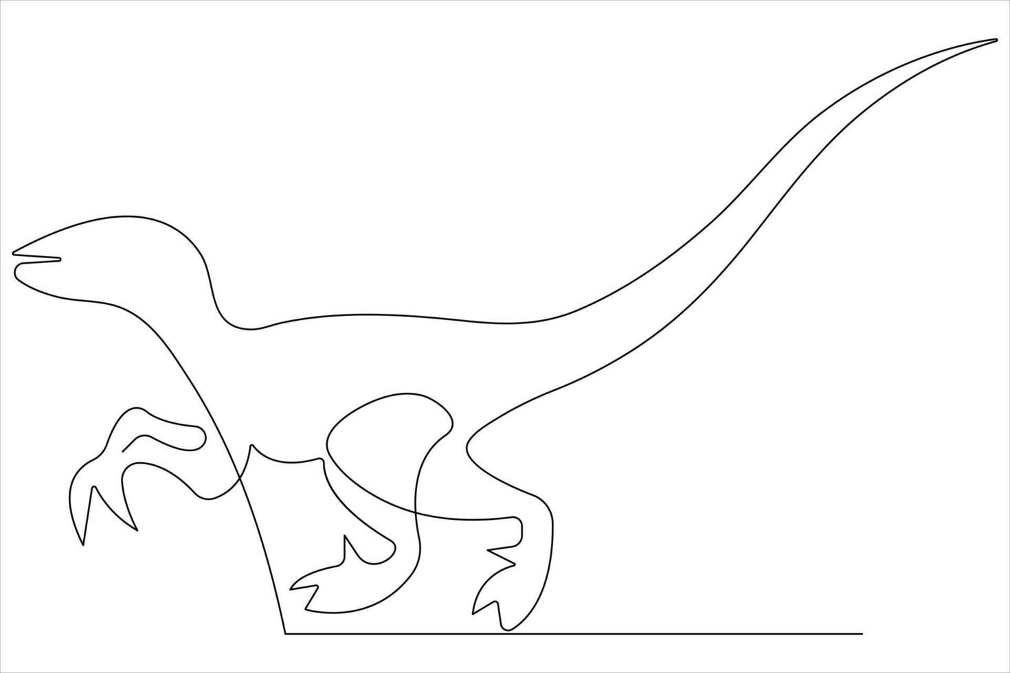 Continuous one line art drawing of dinosaur brachiosaurus outline illustration vector