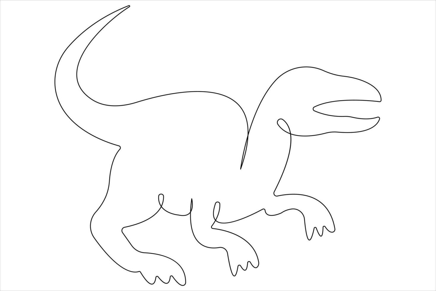 Continuous one line art drawing of dinosaur brachiosaurus outline illustration vector