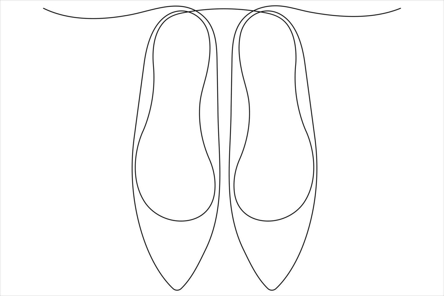 illustration of continuous one line drawing sandals icon footwear outline line design vector