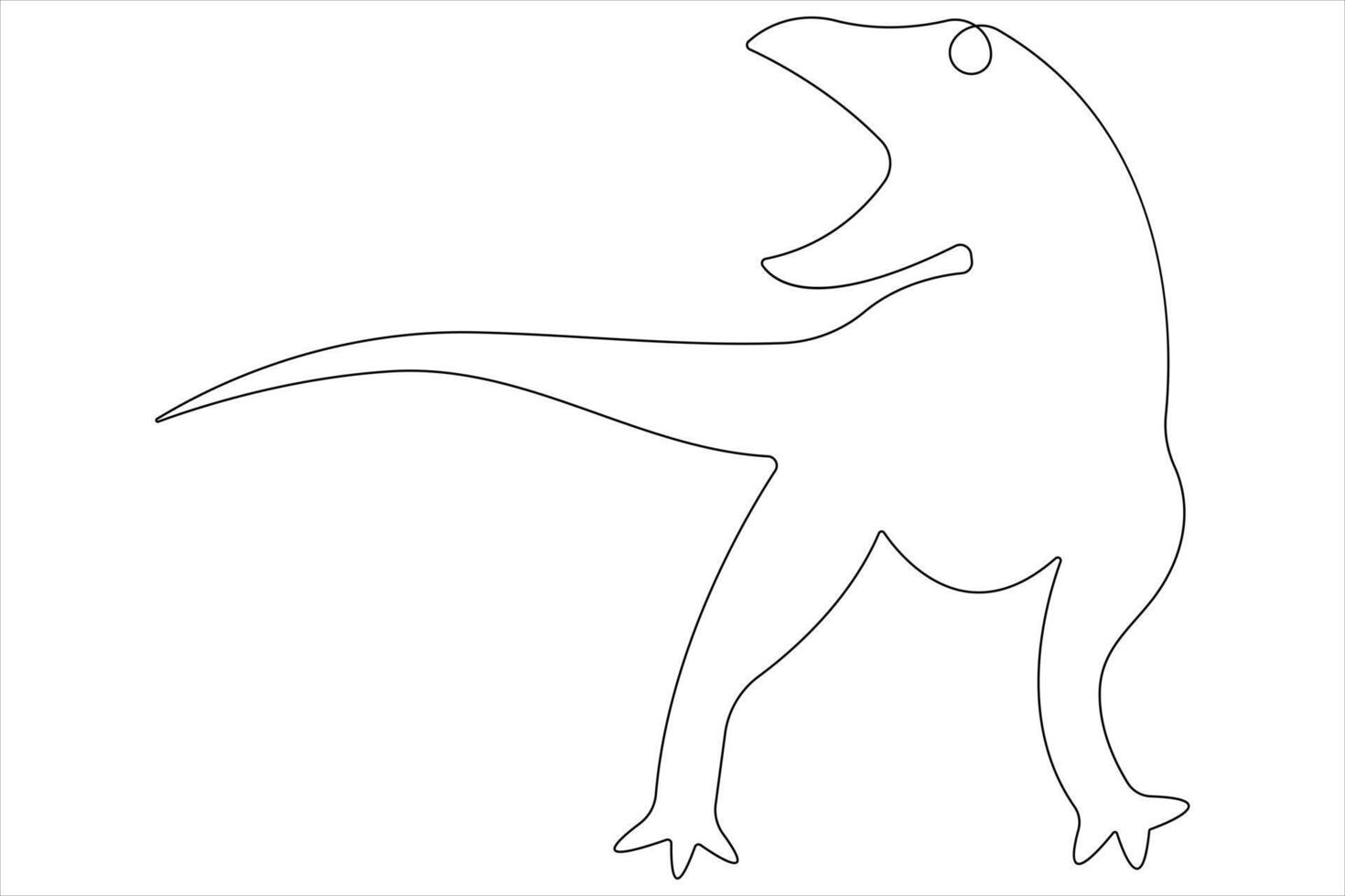 Continuous one line art drawing of dinosaur brachiosaurus outline illustration vector