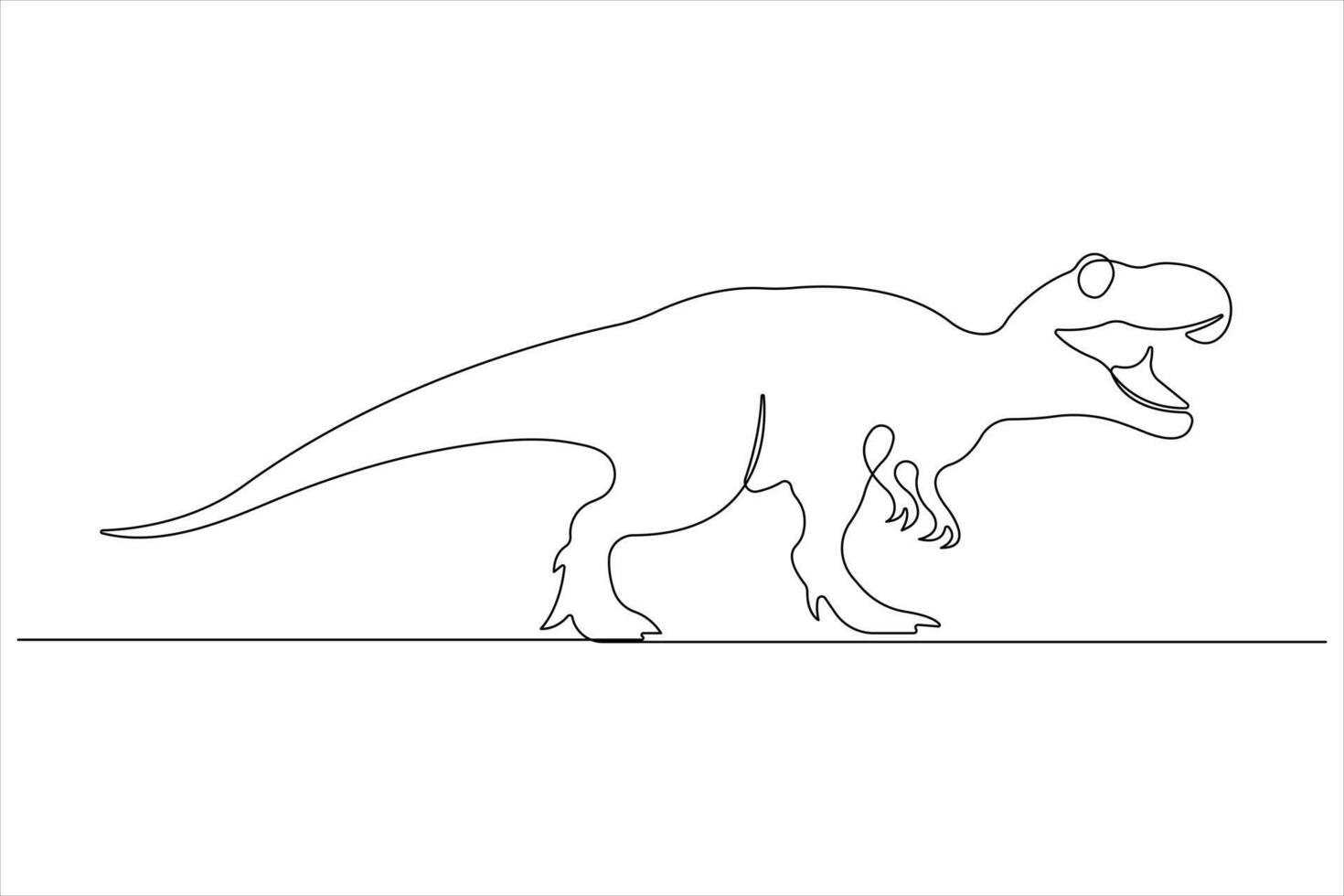 Continuous one line art drawing of dinosaur brachiosaurus outline illustration vector