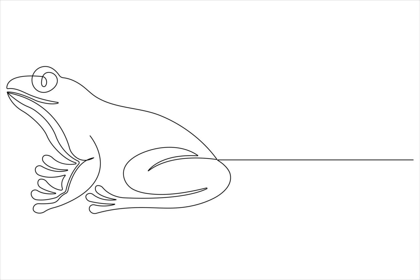 Frog symbol illustration of world animal day continuous one line art vector