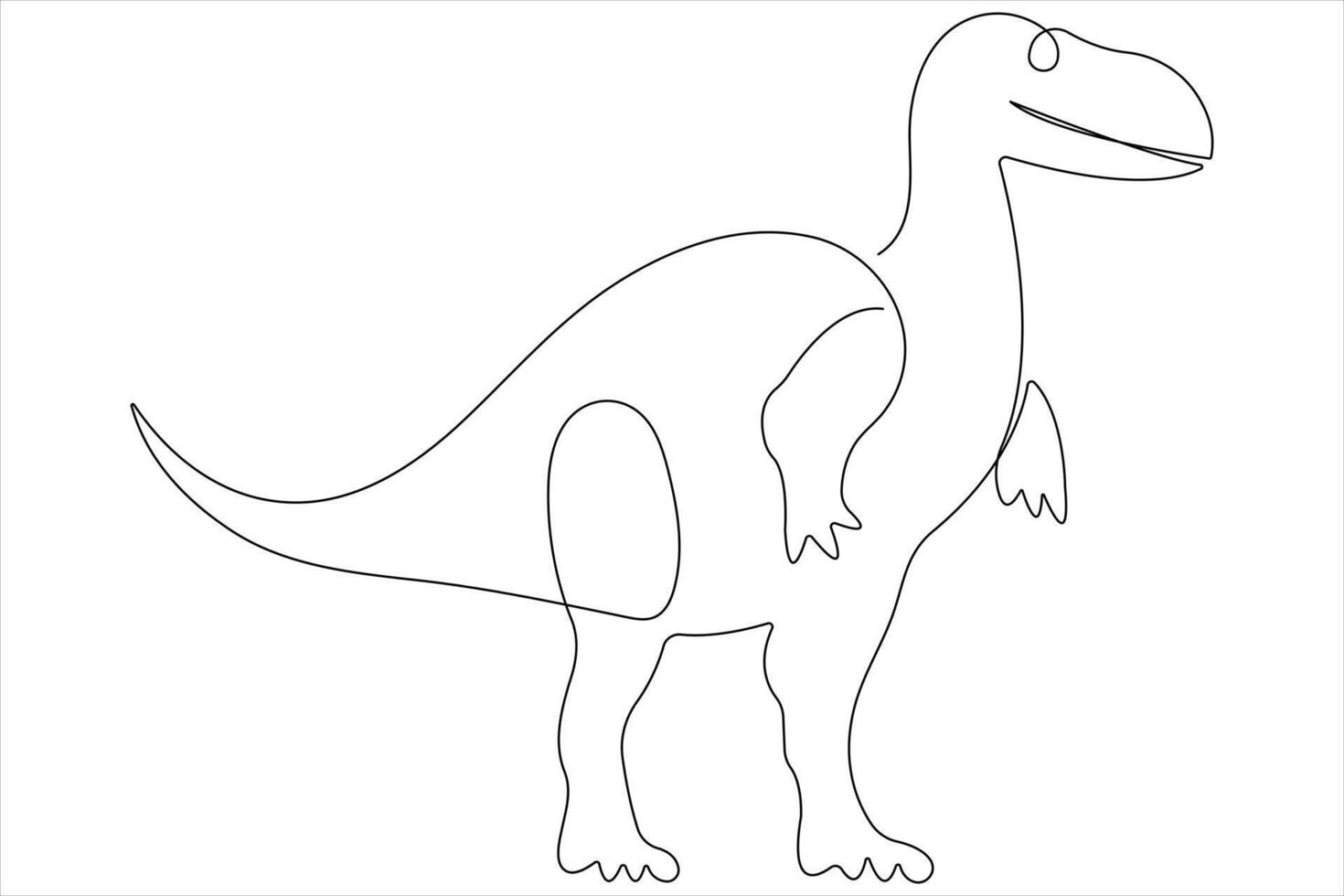 Continuous one line art drawing of dinosaur brachiosaurus outline illustration vector