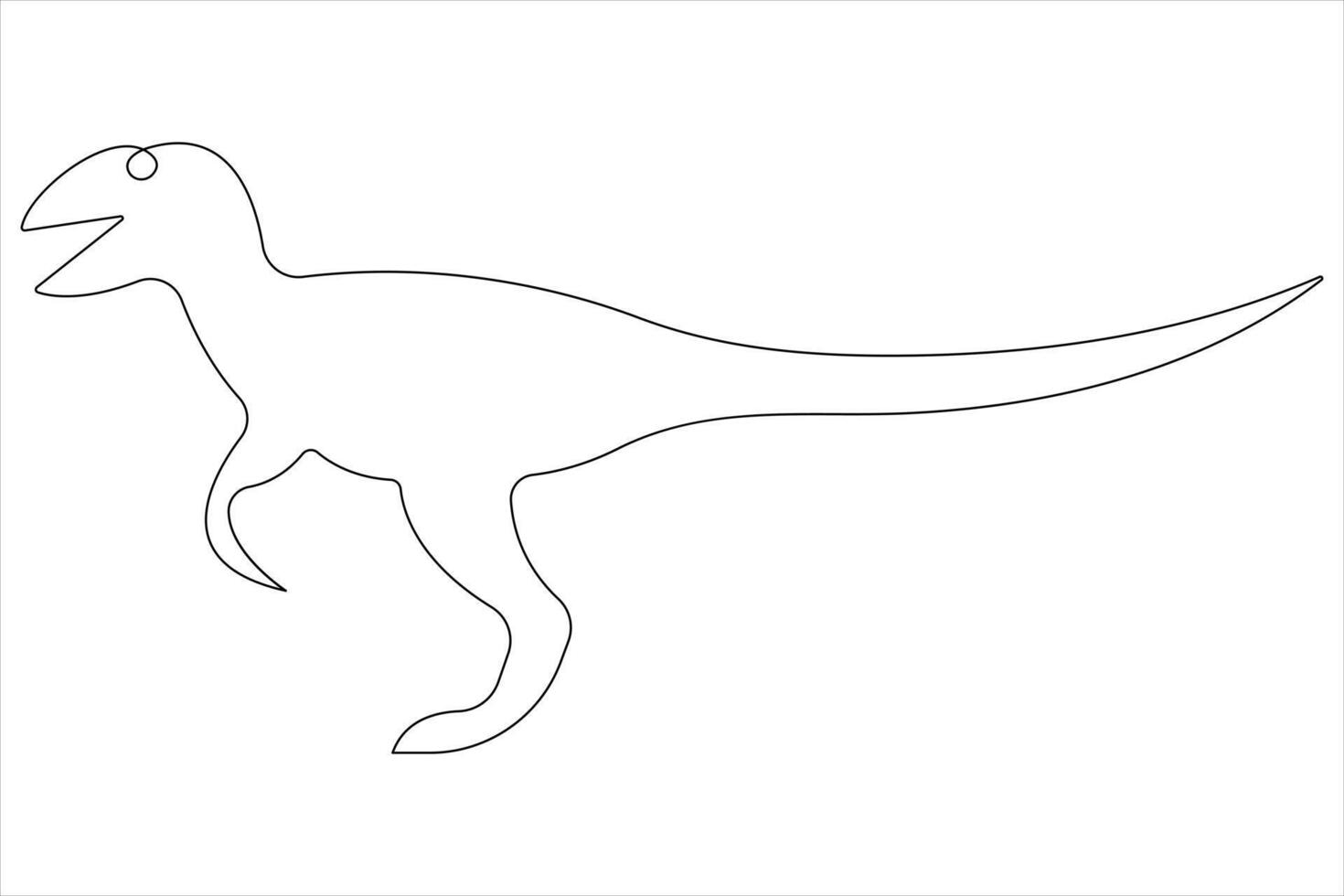 Continuous one line art drawing of dinosaur brachiosaurus outline illustration vector