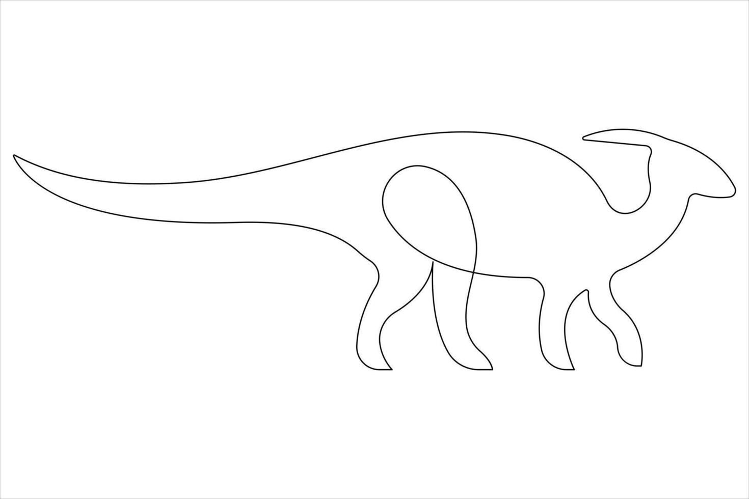 Continuous one line art drawing of dinosaur brachiosaurus outline illustration vector