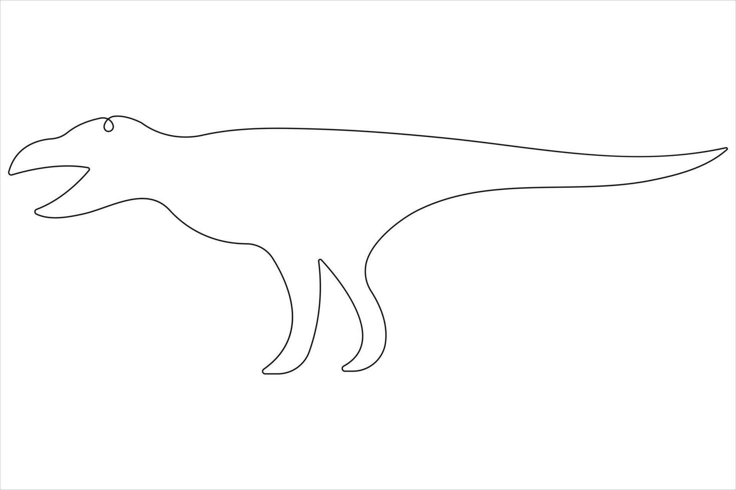 Continuous one line art drawing of dinosaur brachiosaurus outline illustration vector