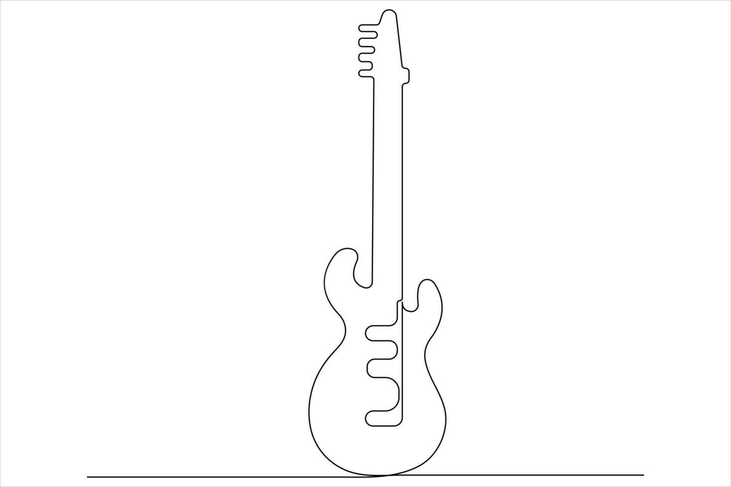 illustration of continuous one line drawing acoustic guitar vector