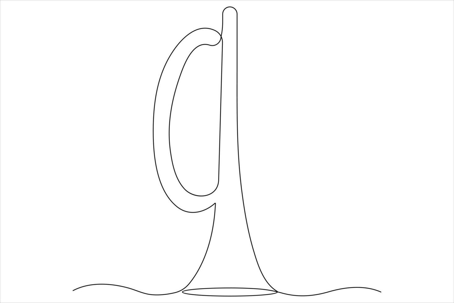 Horn musical instrument continuous one line art vector
