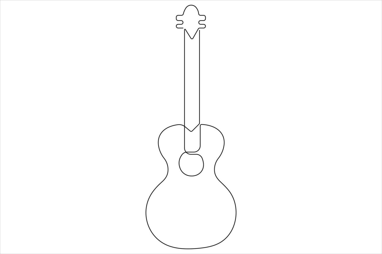 illustration of continuous one line drawing acoustic guitar vector