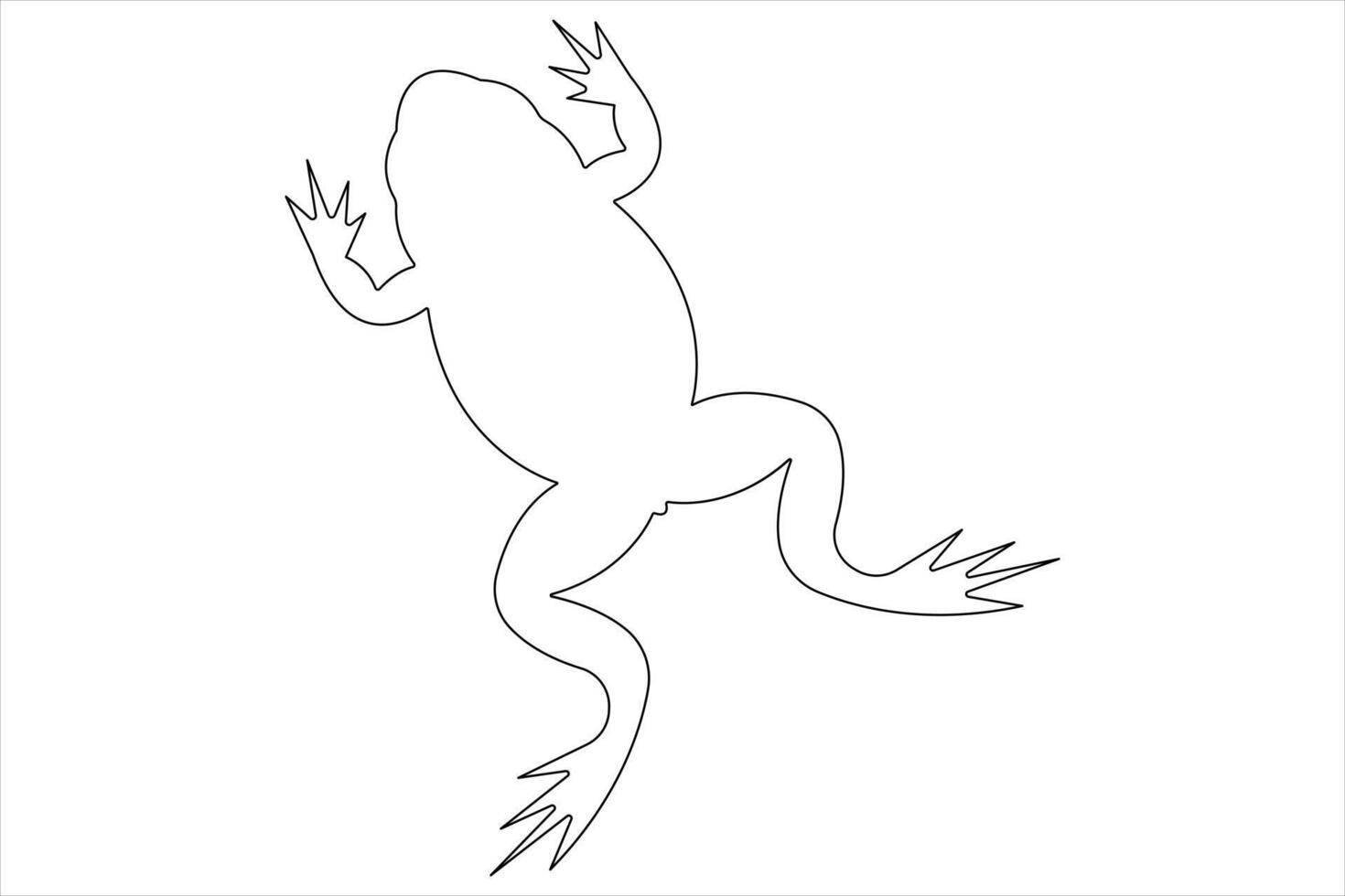 Frog symbol illustration of world animal day continuous one line art vector