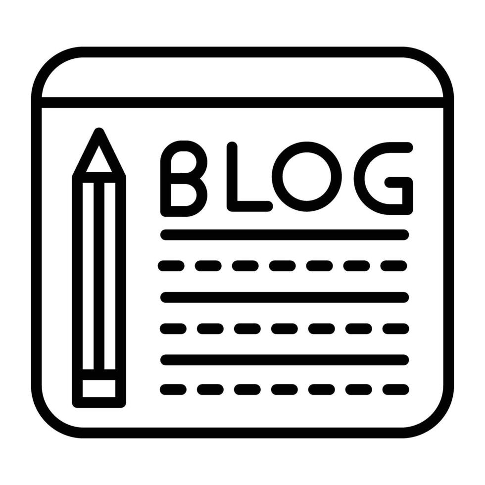 Blogging Line Icon vector