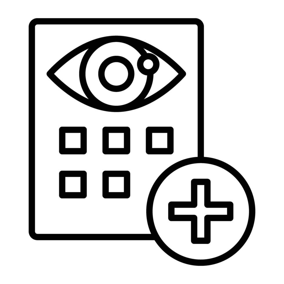 Eye Test Line Icon Design vector