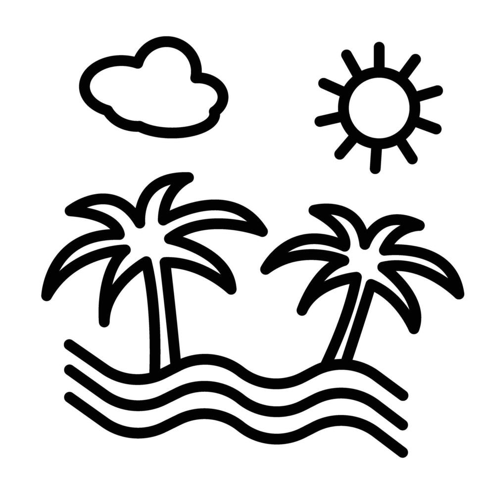 Island Line Icon vector